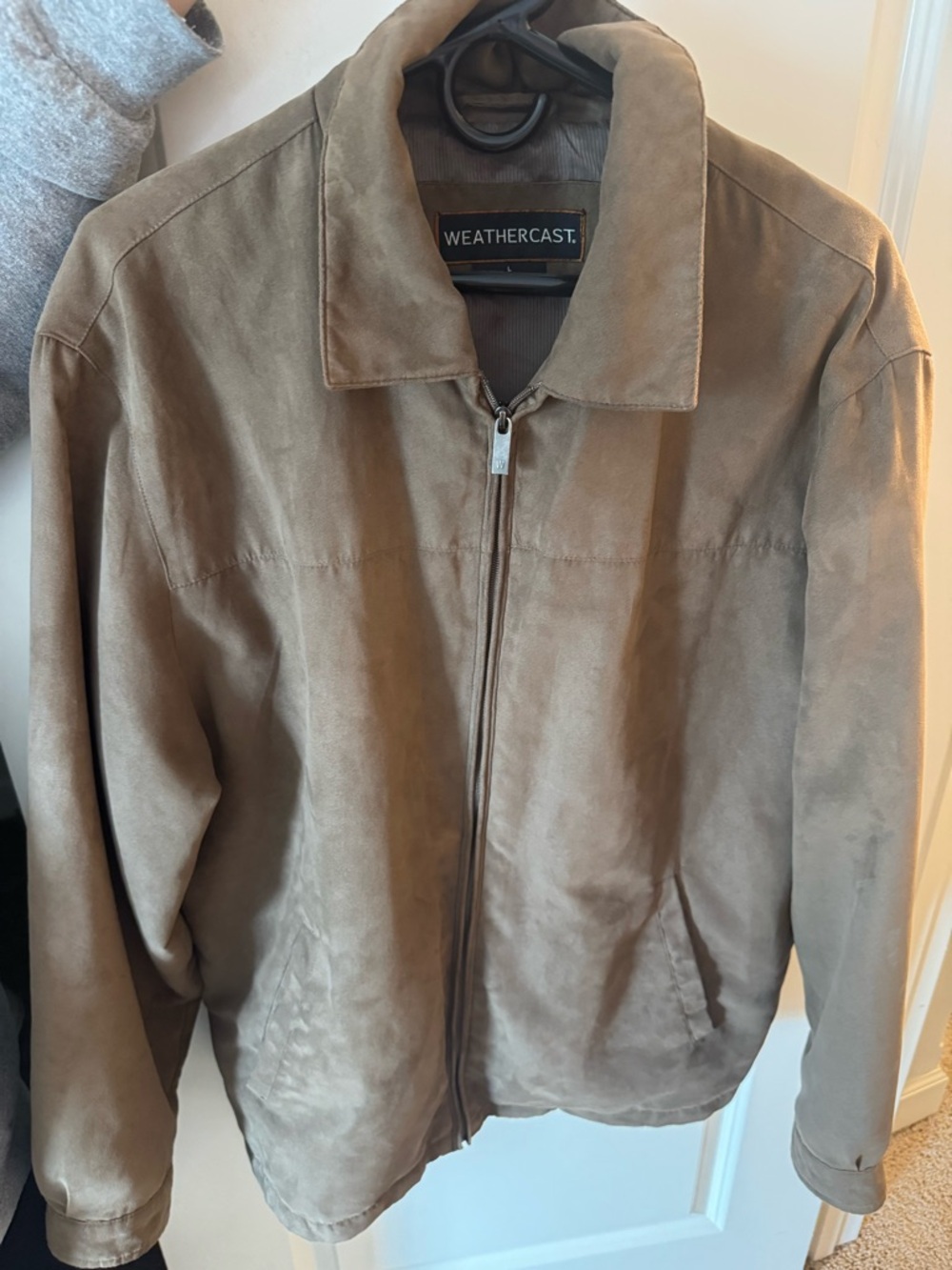 Weathercast Men's Lightweight Tan Zip Shirt Jacket